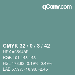 Color code: CMYK 32 / 0 / 3 / 42 | qconv.com