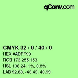 Color code: CMYK 32 / 0 / 40 / 0 | qconv.com