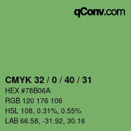 Color code: CMYK 32 / 0 / 40 / 31 | qconv.com