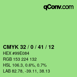 颜色代码: CMYK 32 / 0 / 41 / 12 | qconv.com