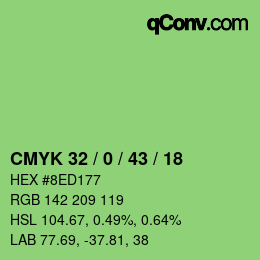 Farbcode: CMYK 32 / 0 / 43 / 18 | qconv.com
