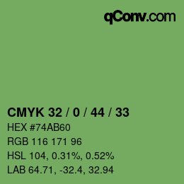 Farbcode: CMYK 32 / 0 / 44 / 33 | qconv.com