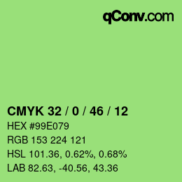 颜色代码: CMYK 32 / 0 / 46 / 12 | qconv.com