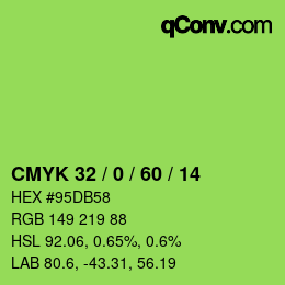 颜色代码: CMYK 32 / 0 / 60 / 14 | qconv.com