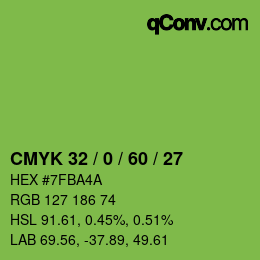颜色代码: CMYK 32 / 0 / 60 / 27 | qconv.com