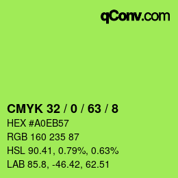 Color code: CMYK 32 / 0 / 63 / 8 | qconv.com