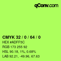 Color code: CMYK 32 / 0 / 64 / 0 | qconv.com