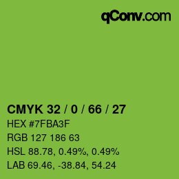 Color code: CMYK 32 / 0 / 66 / 27 | qconv.com