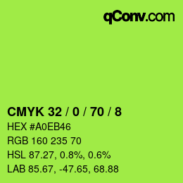 Color code: CMYK 32 / 0 / 70 / 8 | qconv.com