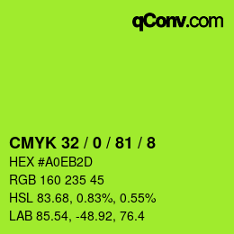 Color code: CMYK 32 / 0 / 81 / 8 | qconv.com
