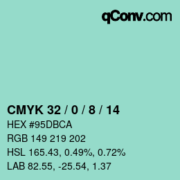 Color code: CMYK 32 / 0 / 8 / 14 | qconv.com
