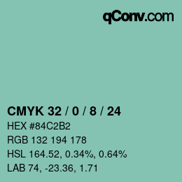 Color code: CMYK 32 / 0 / 8 / 24 | qconv.com