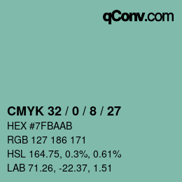 Color code: CMYK 32 / 0 / 8 / 27 | qconv.com