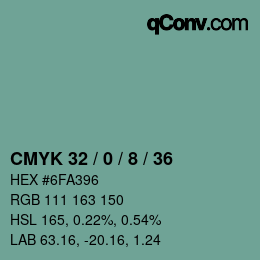 Color code: CMYK 32 / 0 / 8 / 36 | qconv.com