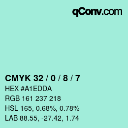 Color code: CMYK 32 / 0 / 8 / 7 | qconv.com