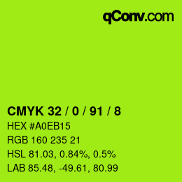 Color code: CMYK 32 / 0 / 91 / 8 | qconv.com
