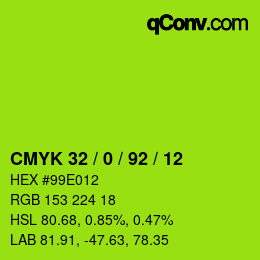 Color code: CMYK 32 / 0 / 92 / 12 | qconv.com