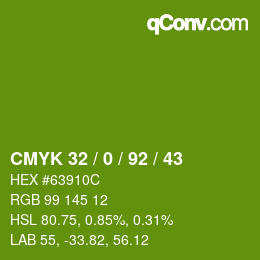 颜色代码: CMYK 32 / 0 / 92 / 43 | qconv.com