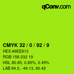 Color code: CMYK 32 / 0 / 92 / 9 | qconv.com