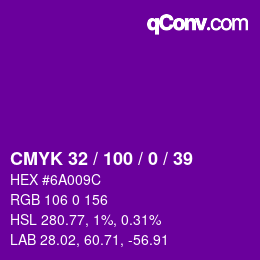 Color code: CMYK 32 / 100 / 0 / 39 | qconv.com