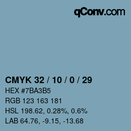 Color code: CMYK 32 / 10 / 0 / 29 | qconv.com