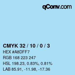 颜色代码: CMYK 32 / 10 / 0 / 3 | qconv.com