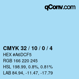 カラーコード: CMYK 32 / 10 / 0 / 4 | qconv.com