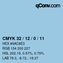 Color code: CMYK 32 / 12 / 0 / 11 | qconv.com