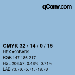 Color code: CMYK 32 / 14 / 0 / 15 | qconv.com