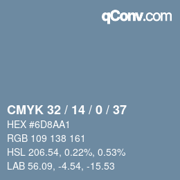 Color code: CMYK 32 / 14 / 0 / 37 | qconv.com