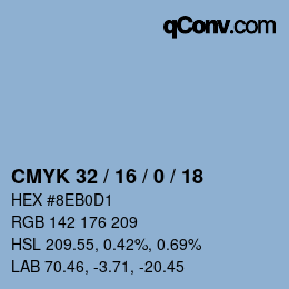 Color code: CMYK 32 / 16 / 0 / 18 | qconv.com