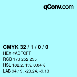 Color code: CMYK 32 / 1 / 0 / 0 | qconv.com