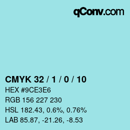 カラーコード: CMYK 32 / 1 / 0 / 10 | qconv.com
