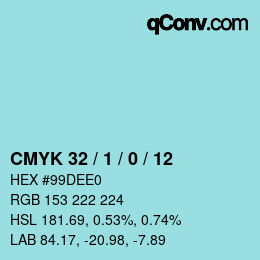 カラーコード: CMYK 32 / 1 / 0 / 12 | qconv.com