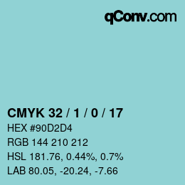颜色代码: CMYK 32 / 1 / 0 / 17 | qconv.com