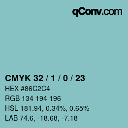 Color code: CMYK 32 / 1 / 0 / 23 | qconv.com