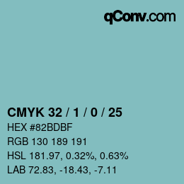 颜色代码: CMYK 32 / 1 / 0 / 25 | qconv.com