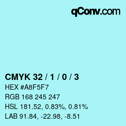 Color code: CMYK 32 / 1 / 0 / 3 | qconv.com