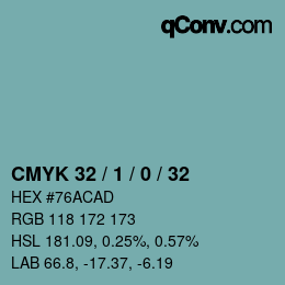 Color code: CMYK 32 / 1 / 0 / 32 | qconv.com