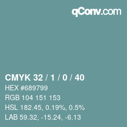 Color code: CMYK 32 / 1 / 0 / 40 | qconv.com