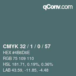 カラーコード: CMYK 32 / 1 / 0 / 57 | qconv.com