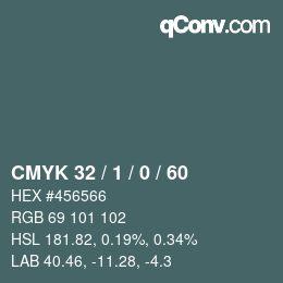 カラーコード: CMYK 32 / 1 / 0 / 60 | qconv.com