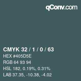 Color code: CMYK 32 / 1 / 0 / 63 | qconv.com