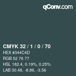 颜色代码: CMYK 32 / 1 / 0 / 70 | qconv.com