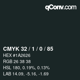 Color code: CMYK 32 / 1 / 0 / 85 | qconv.com