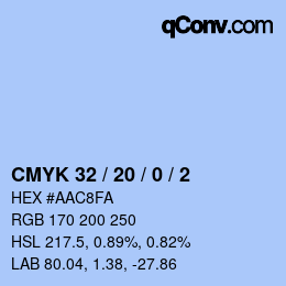 Color code: CMYK 32 / 20 / 0 / 2 | qconv.com