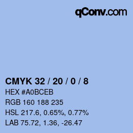 Color code: CMYK 32 / 20 / 0 / 8 | qconv.com