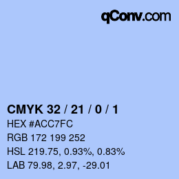 Color code: CMYK 32 / 21 / 0 / 1 | qconv.com