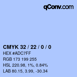 Color code: CMYK 32 / 22 / 0 / 0 | qconv.com