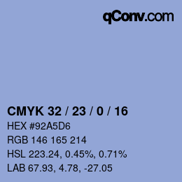 Color code: CMYK 32 / 23 / 0 / 16 | qconv.com